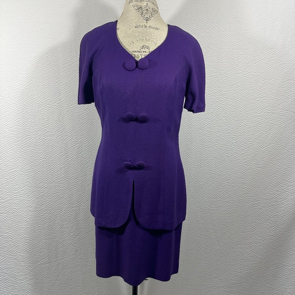 Ellen Ashley Vintage Purple Dress Faux 2 piece look